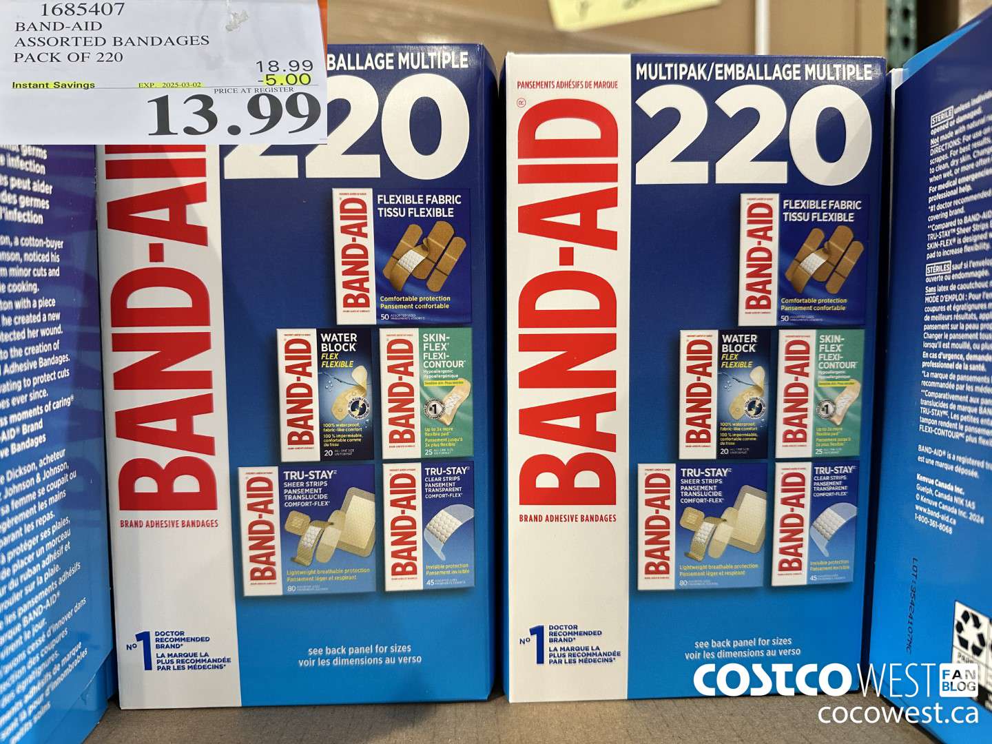 1685407 BAND-AID ASSORTED BANDAGES PACK OF 220 ($5.00 INSTANT SAVINGS EXPIRES ON 2025-03-02) $13.99