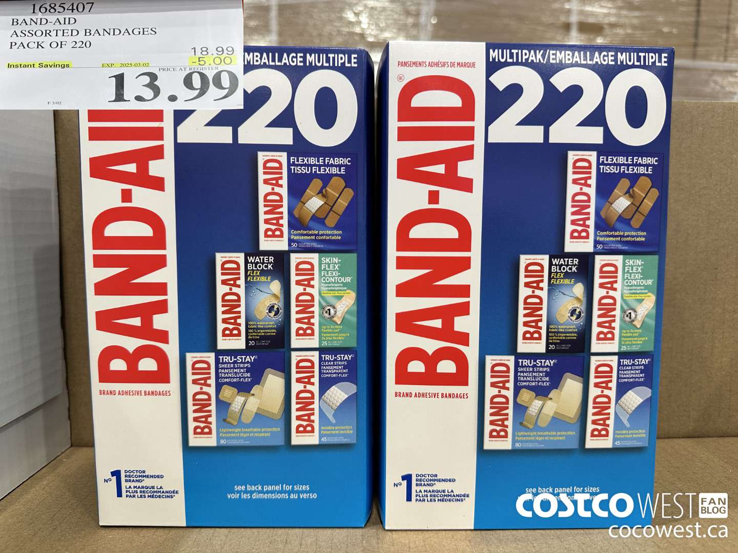 1685407 BAND-AID ASSORTED BANDAGES PACK OF 220 ($5.00 INSTANT SAVINGS EXPIRES ON 2025-03-02) $13.99