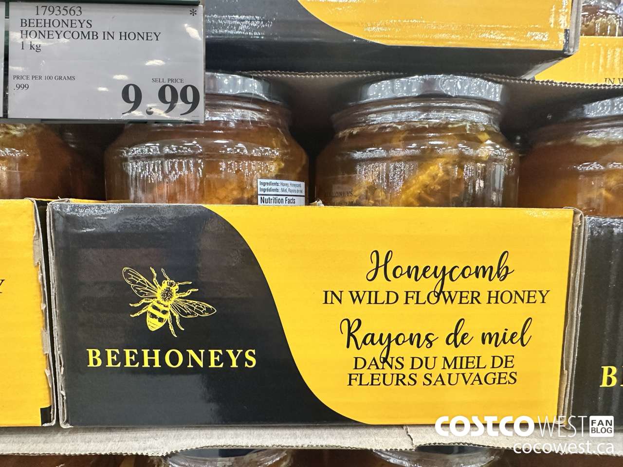 1793563 BEEHONEYS HONEYCOMB IN HONEY 1KG $9.99