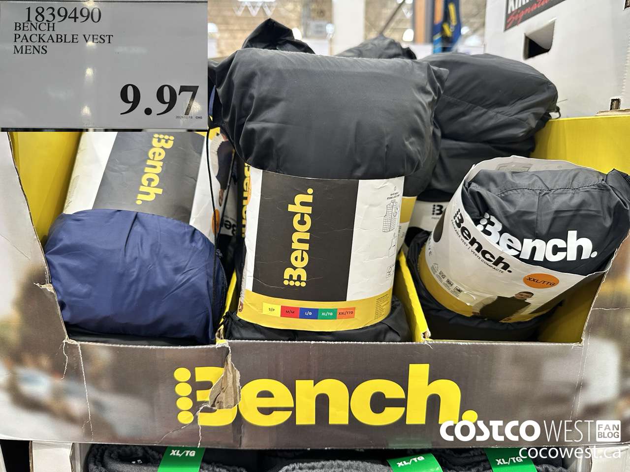 1839490 BENCH PACKABLE VEST MENS SIZES S-XXL $9.97