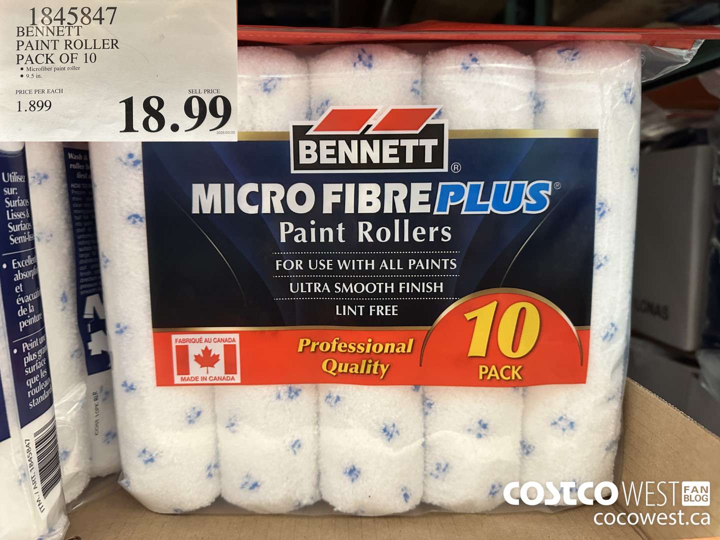 1845847 BENNETT PAINT ROLLER PACK OF 10 $18.99