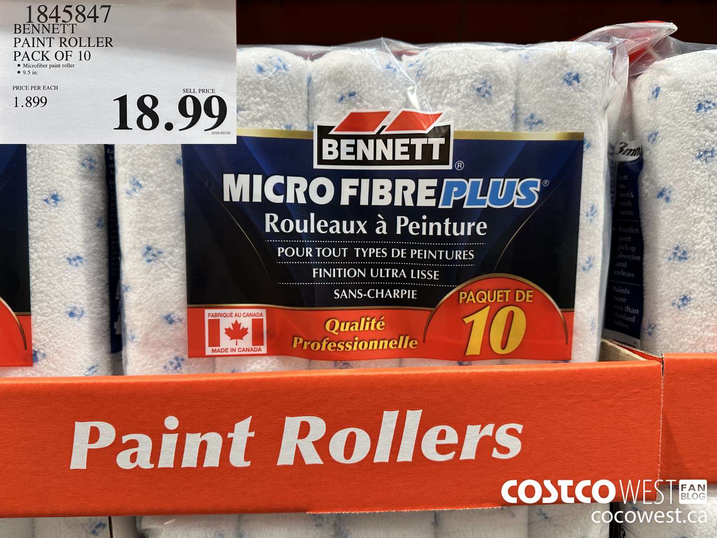 1845847 BENNETT PAINT ROLLER PACK OF 10 $18.99