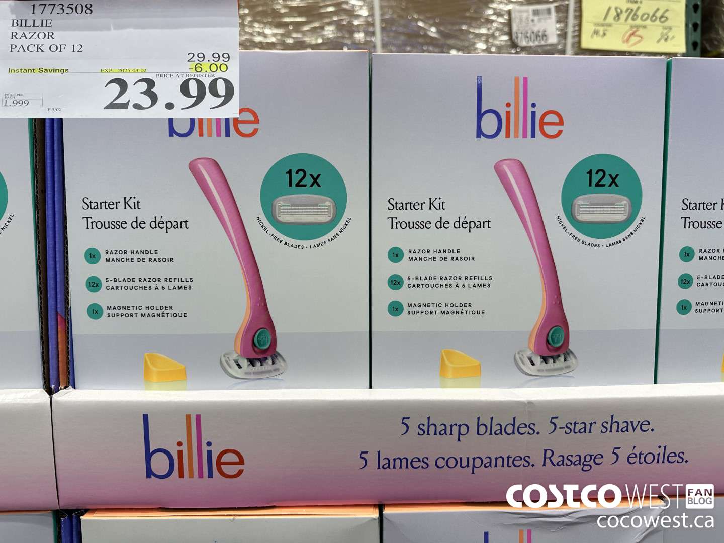 1773508 BILLIE RAZOR PACK OF 12 ($6.00 INSTANT SAVINGS EXPIRES ON 2025-03-02) $23.99
