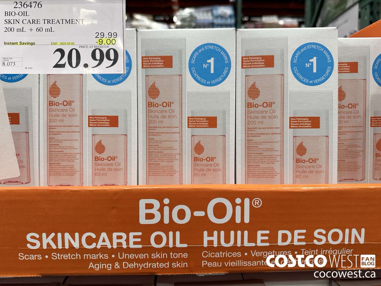 236476 BIO-OIL SKIN CARE TREATMENT 200 mL + 60 mL ($9.00 INSTANT SAVINGS EXPIRES ON 2025-03-02) $20.99
