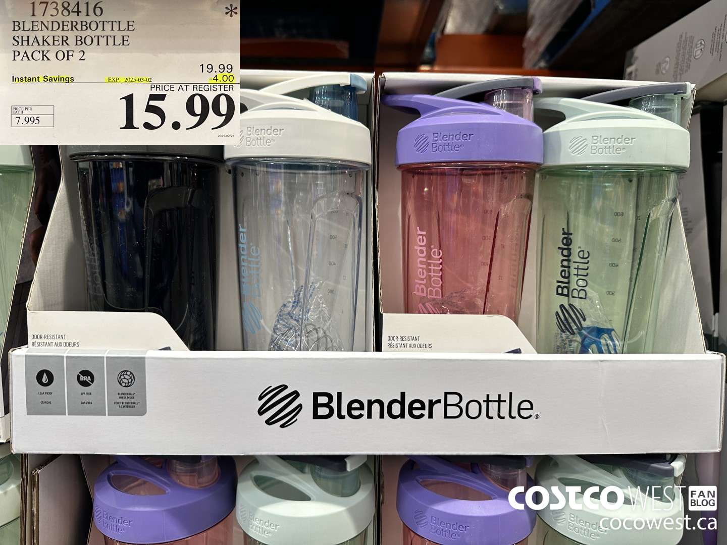 1738416 BLENDERBOTTLE SHAKER BOTTLE PACK OF 2 ($4.00 INSTANT SAVINGS EXPIRES ON 2025-03-02) $15.99