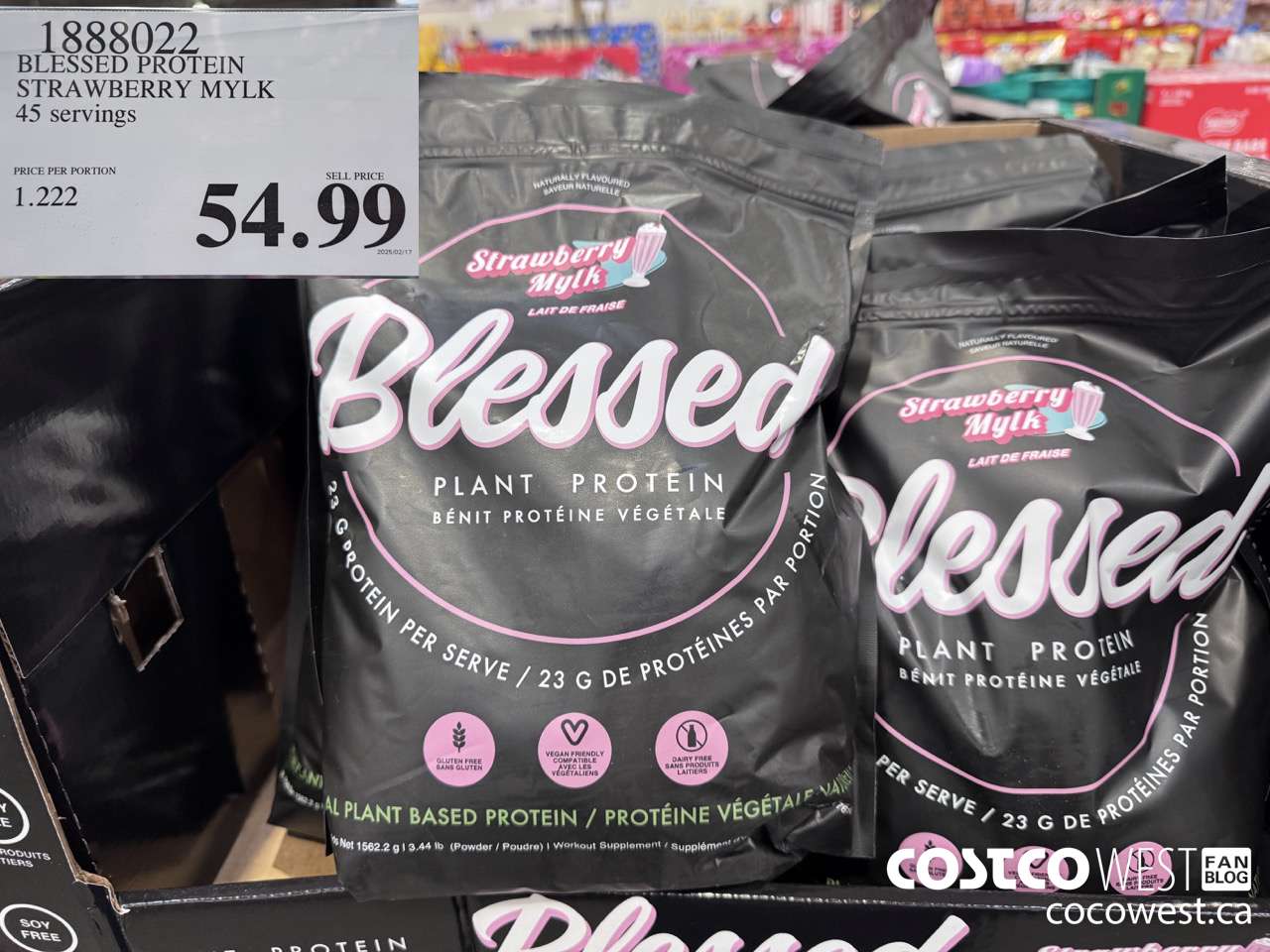 1888022 BLESSED PROTEIN STRAWBERRY MYLK 45 SERVINGS $54.99