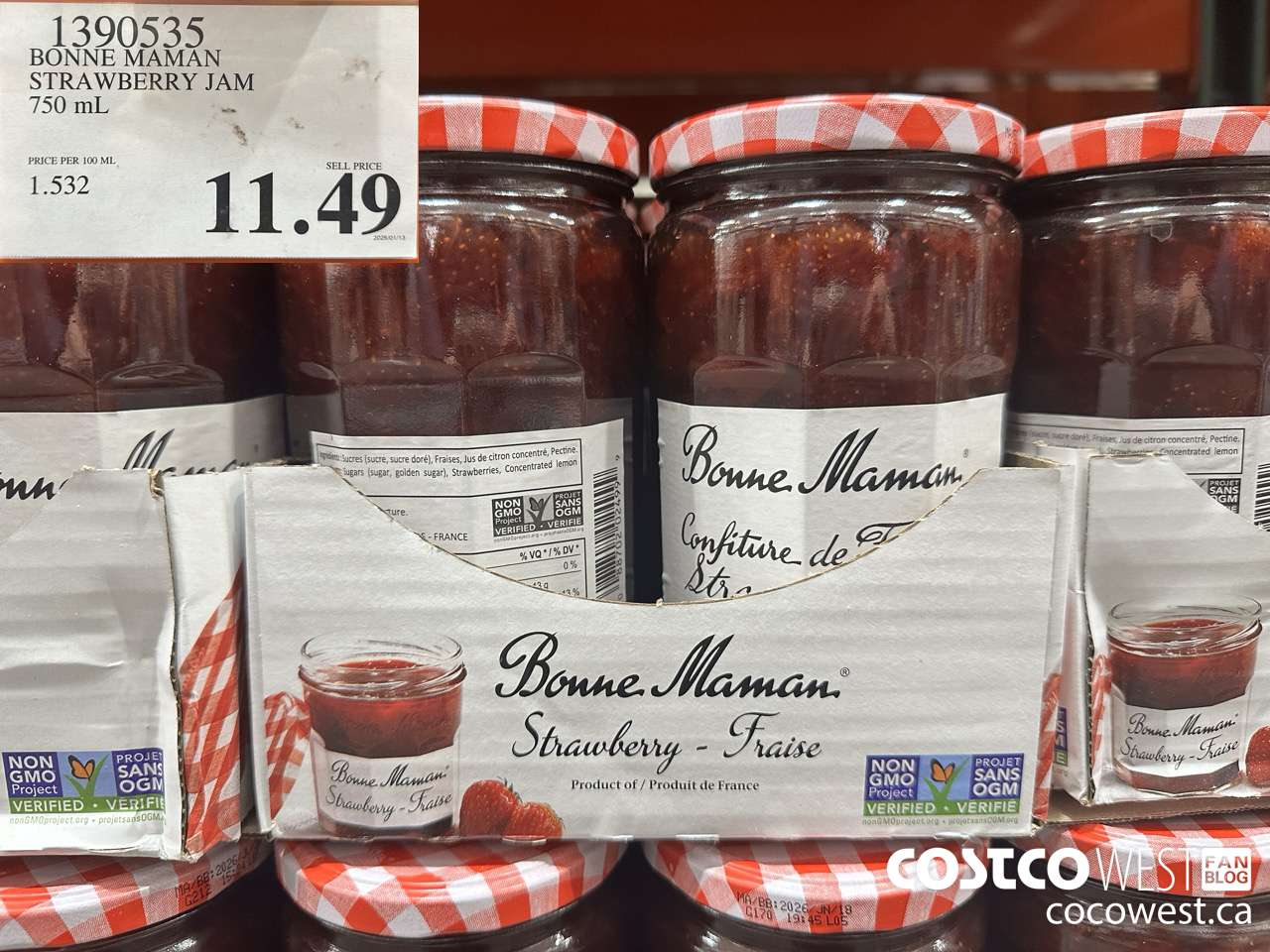 1390535 BONNE MAMAN STRAWBERRY JAM 750ML $11.49