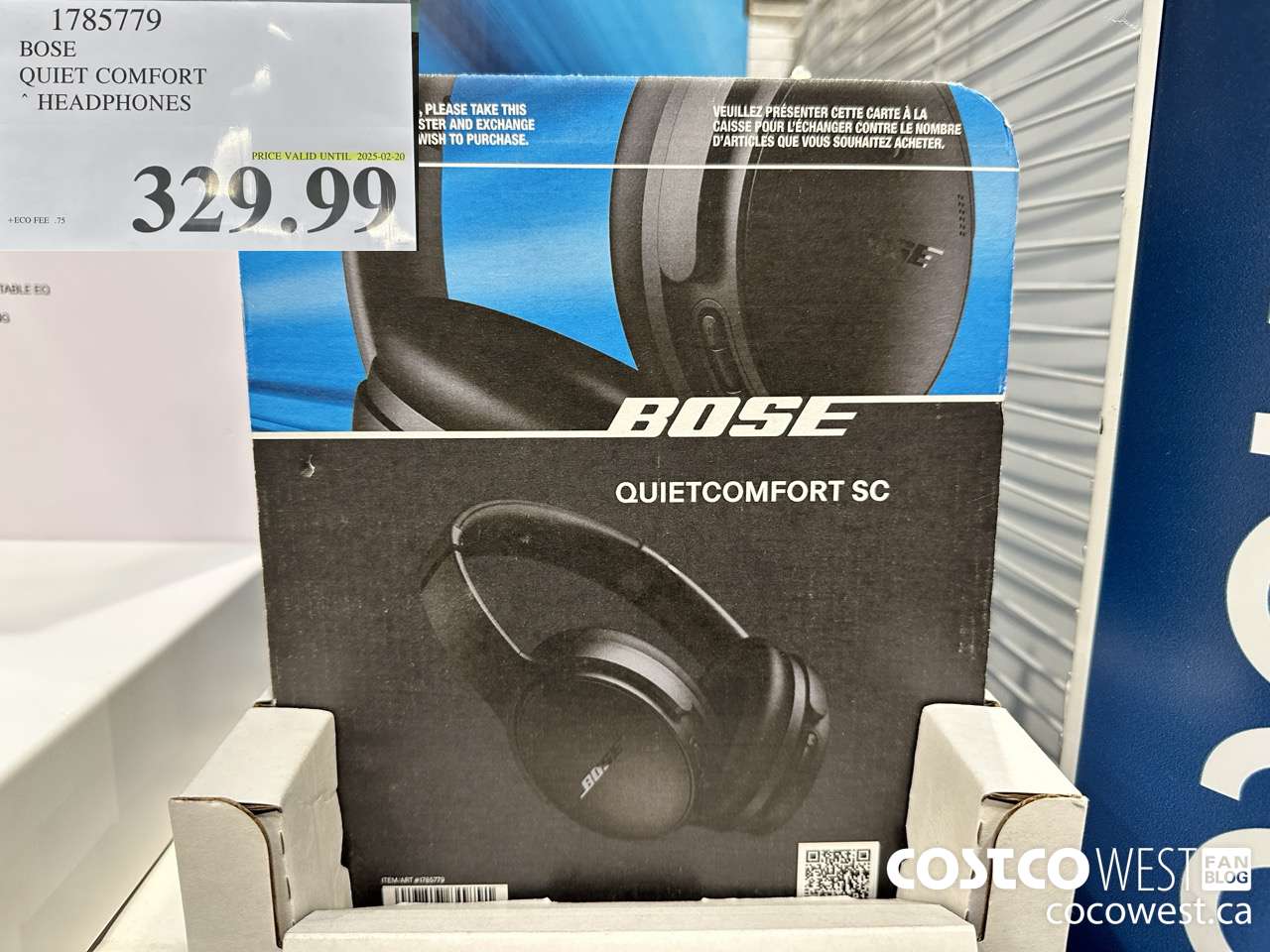 1785779 BOSE QUIET COMFORT OVER-THE-EAR WIRELESS HEADPHONES (EXPIRES ON 2025-02-20) $329.99
