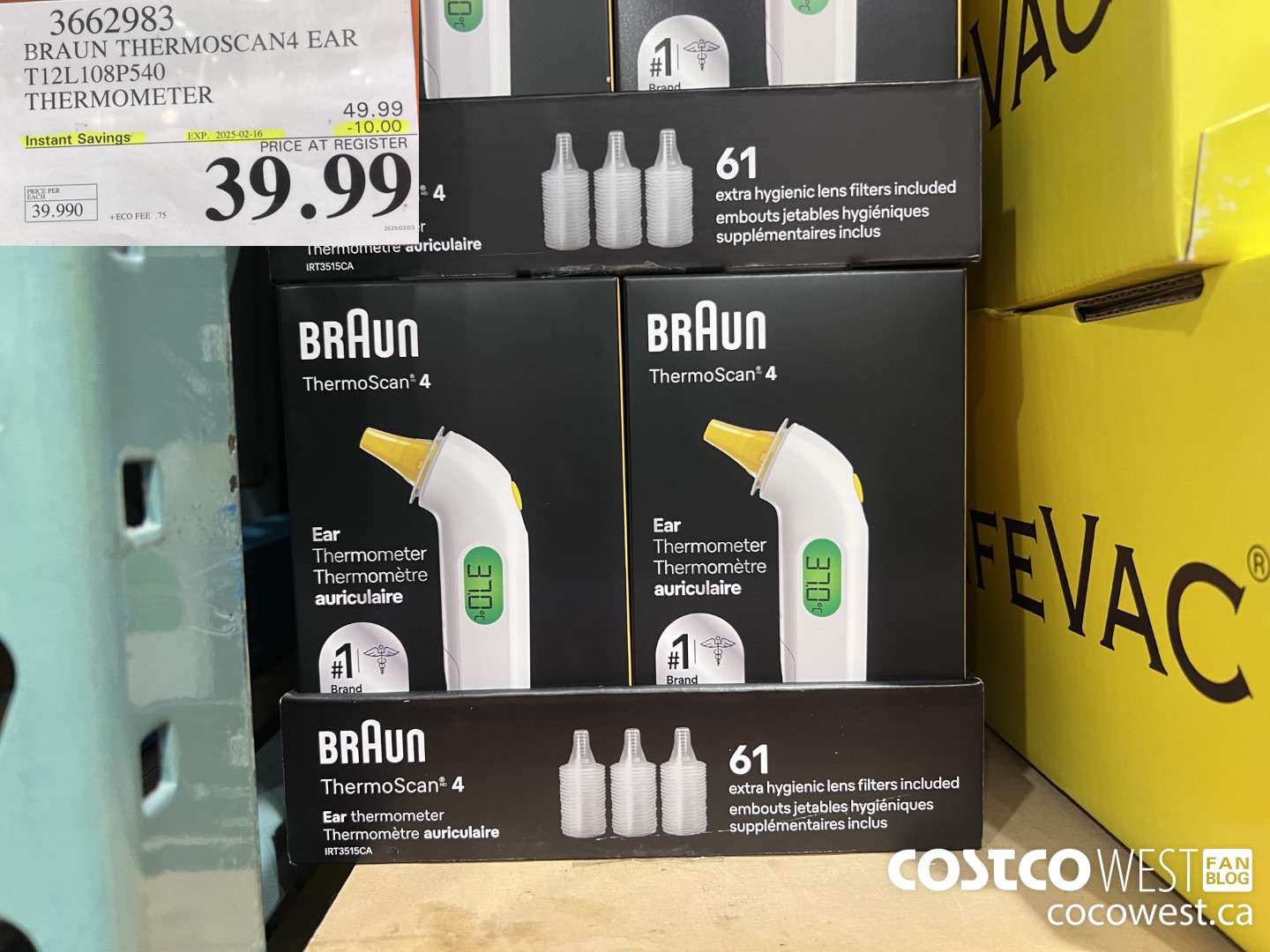 3662983 BRAUN THERMOSCAN4 EAR T12108P540 THERMOMETER ($10.00 INSTANT SAVINGS EXPIRES ON 2025-02-16) $39.99