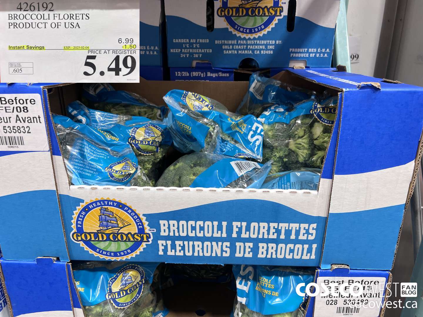 426192 BROCCOLI FLORETS PRODUCT OF USA ($1.50 INSTANT SAVINGS EXPIRES ON 2025-02-04) $5.49