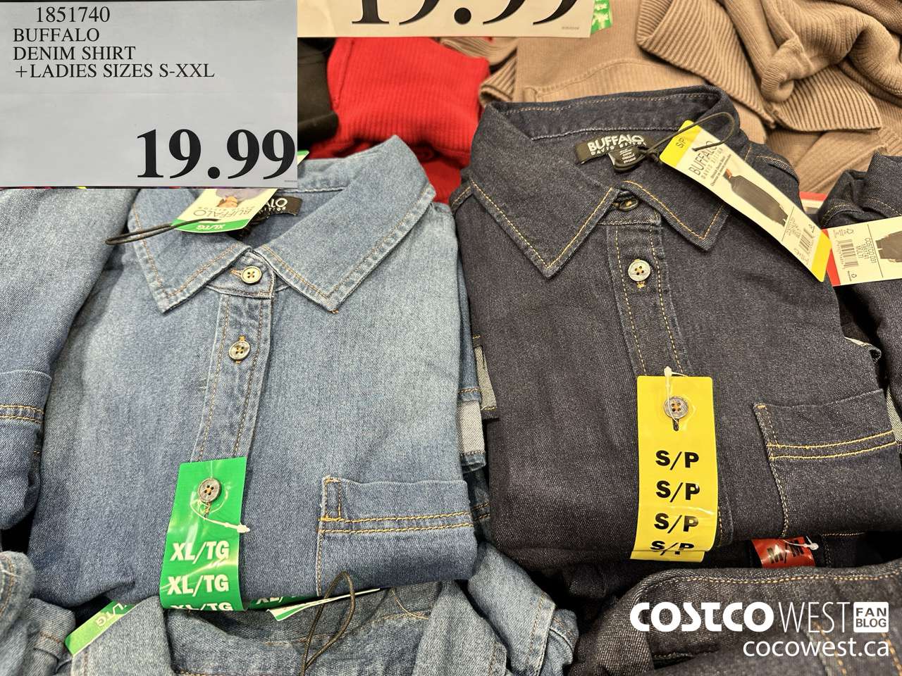 1851740 BUFFALO DEMIN SHIRT LADIES SIZES S-XXL $19.99