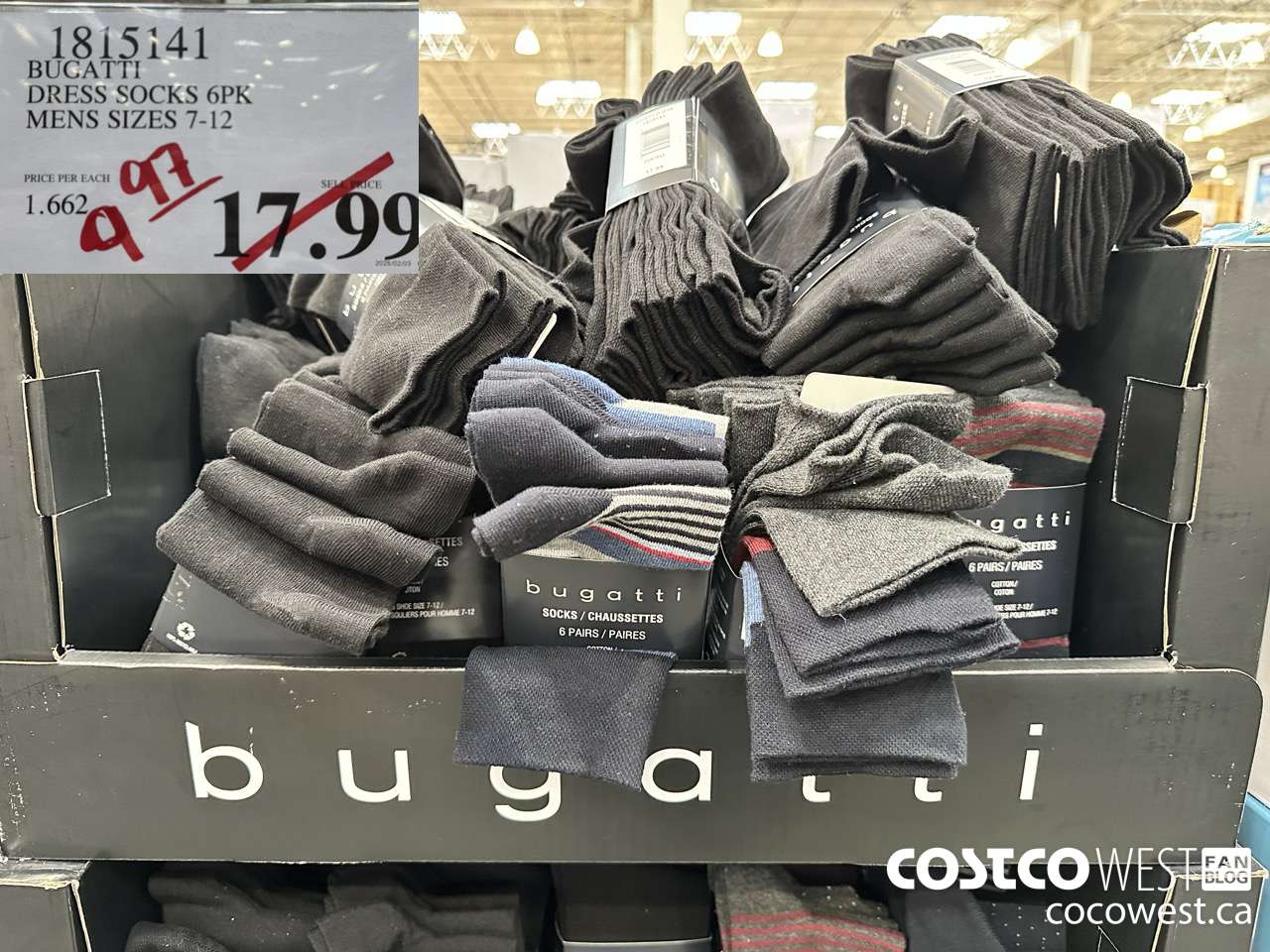 1815141 BUGATTI DRESS SOCKS 6PK MENS SIZES 7-12 $9.97