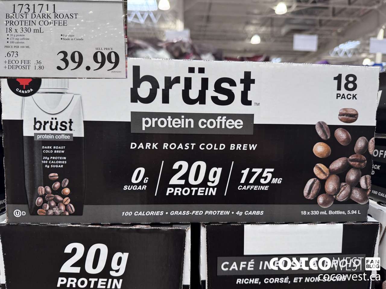 1731711 BURST DARK ROAST PROTEIN COFFEE 18 X 330ML $39.99