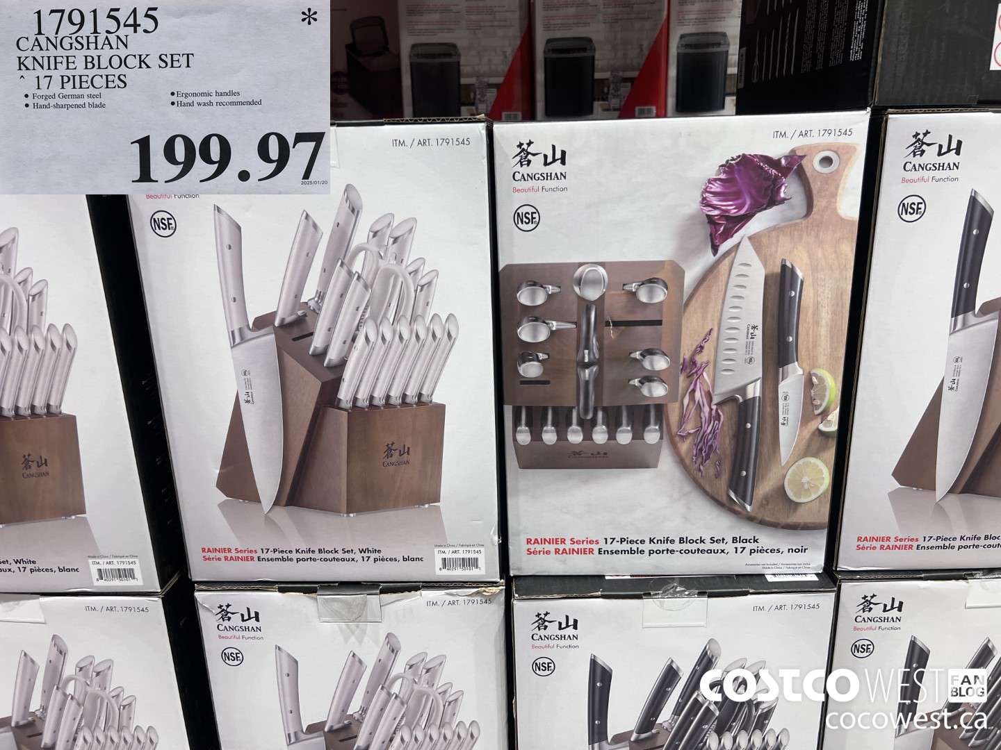 1791545 CANGSHAN KNIFE BLOCK SET 17 PIECES $199.97