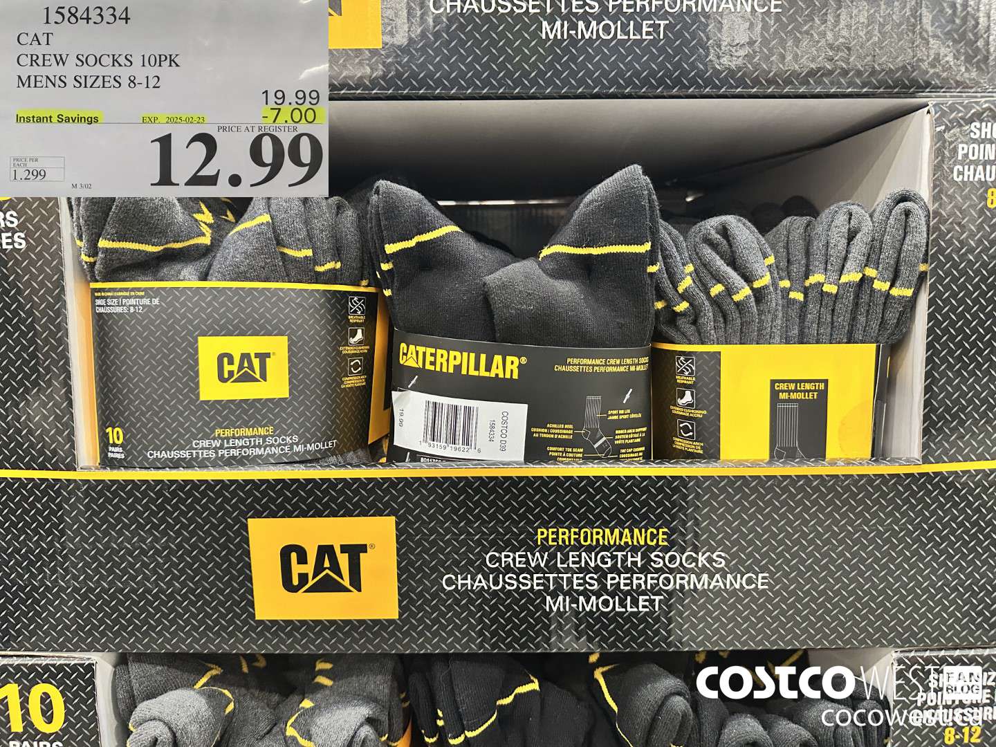 1584334 CAT CREW SOCKS 10PK MENS SIZES 8-12 ($7.00 INSTANT SAVINGS EXPIRES ON 2025-02-23) $12.99