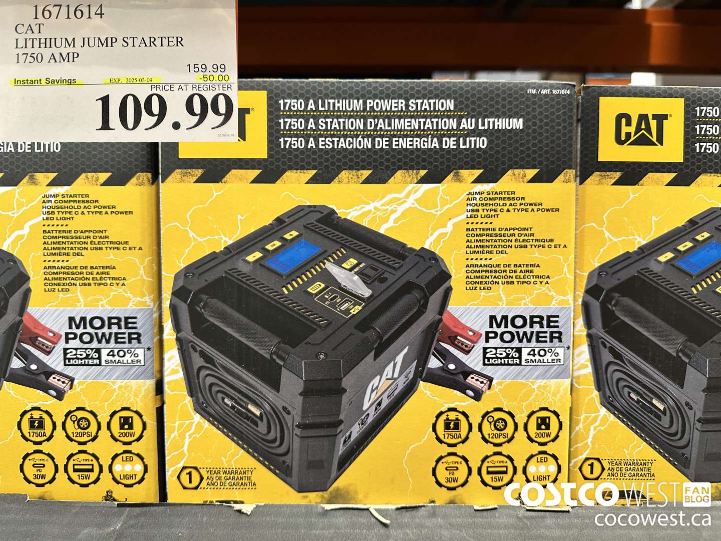 1671614 CAT LITHIUM JUMP STARTER 1750 A ($50.00 INSTANT SAVINGS EXPIRES ON 2025-03-09) $109.99