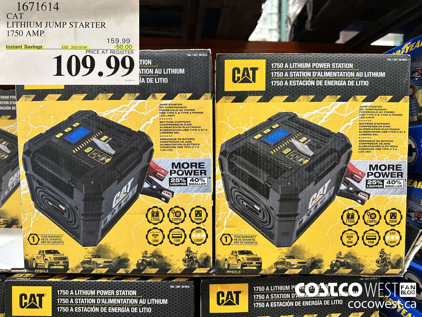 1671614 CAT LITHIUM JUMP STARTER 1750 A ($50.00 INSTANT SAVINGS EXPIRES ON 2025-03-09) $109.99