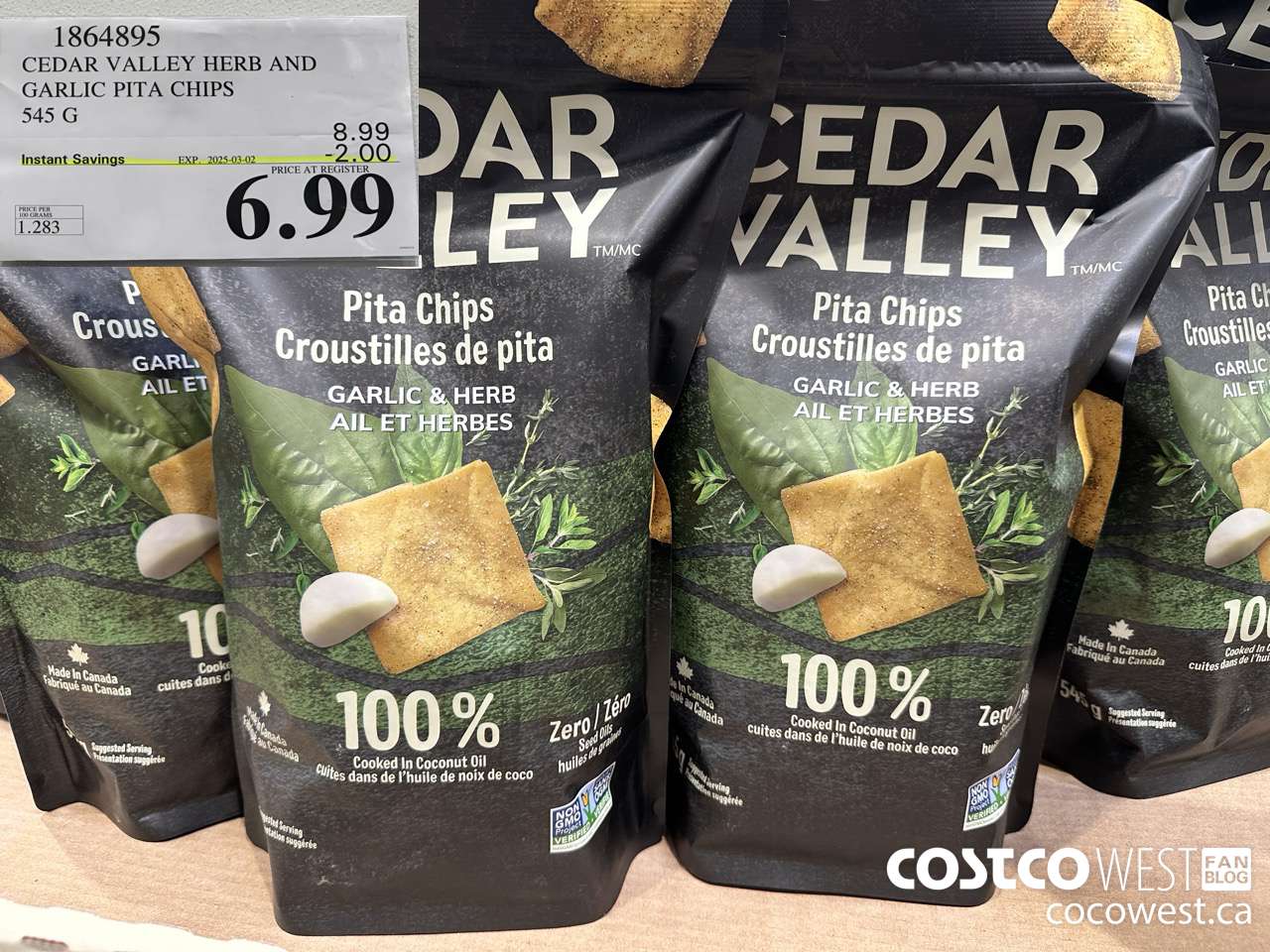 1864895 CEDAR VALLEY HERB AND GARLIC PITA CHIPS ($2.00 INSTANT SAVINGS EXPIRES ON 2025-03-02) $6.99