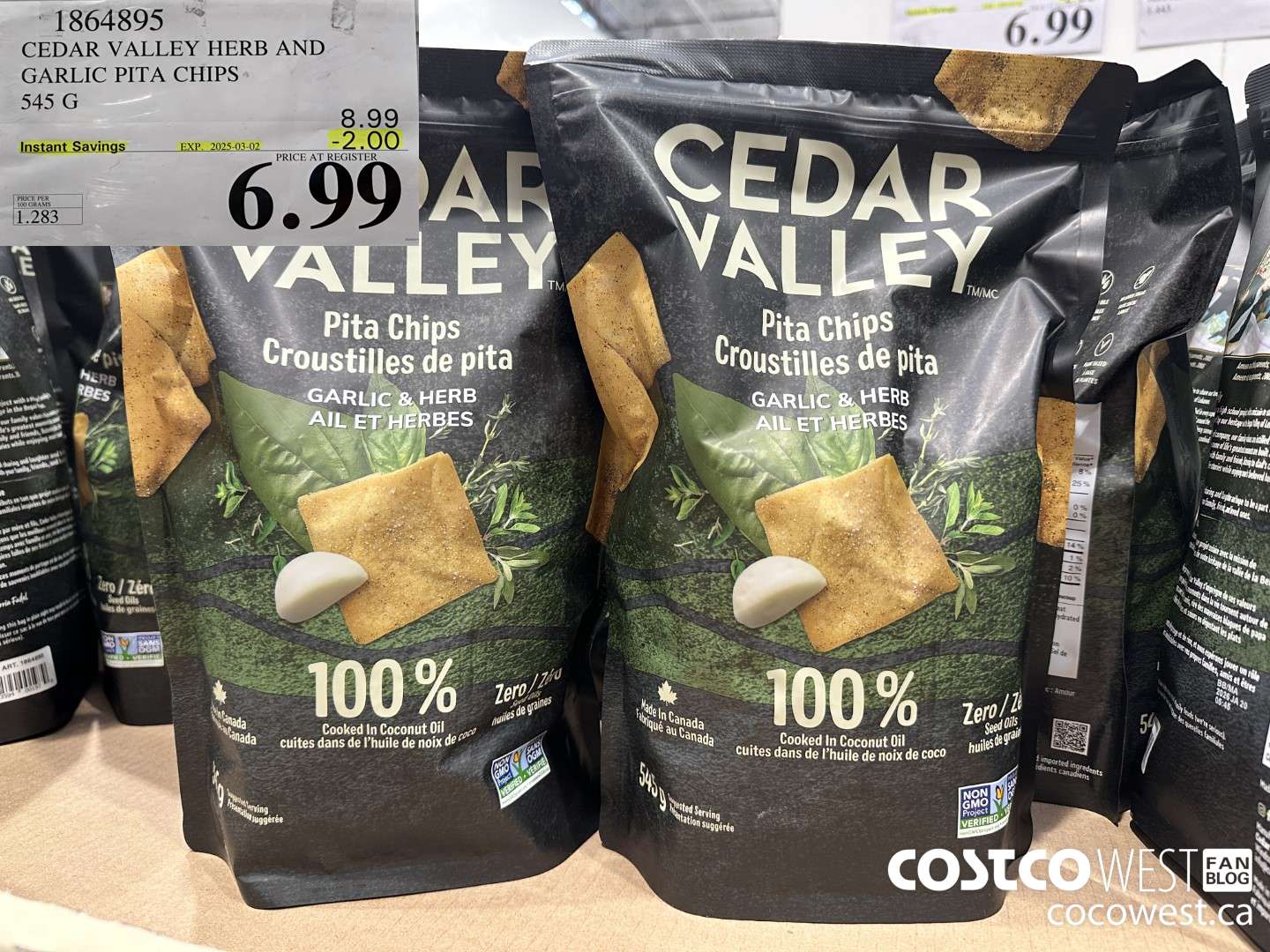 1864895 CEDAR VALLEY HERB AND GARLIC PITA CHIPS ($2.00 INSTANT SAVINGS EXPIRES ON 2025-03-02) $6.99