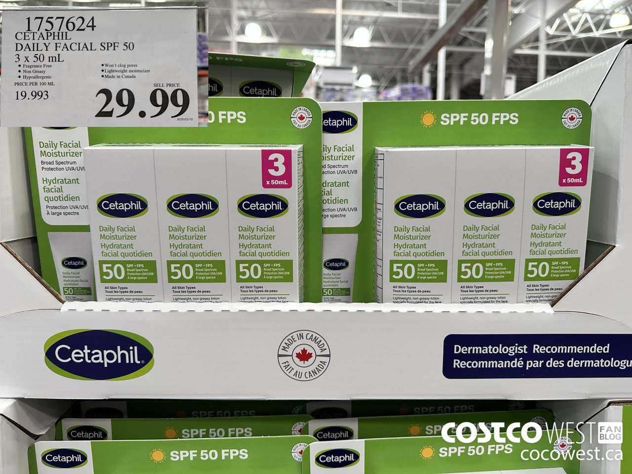 1757624 CETAPHIL DAILY FACIAL SPF 50 3 X 50ML $29.99