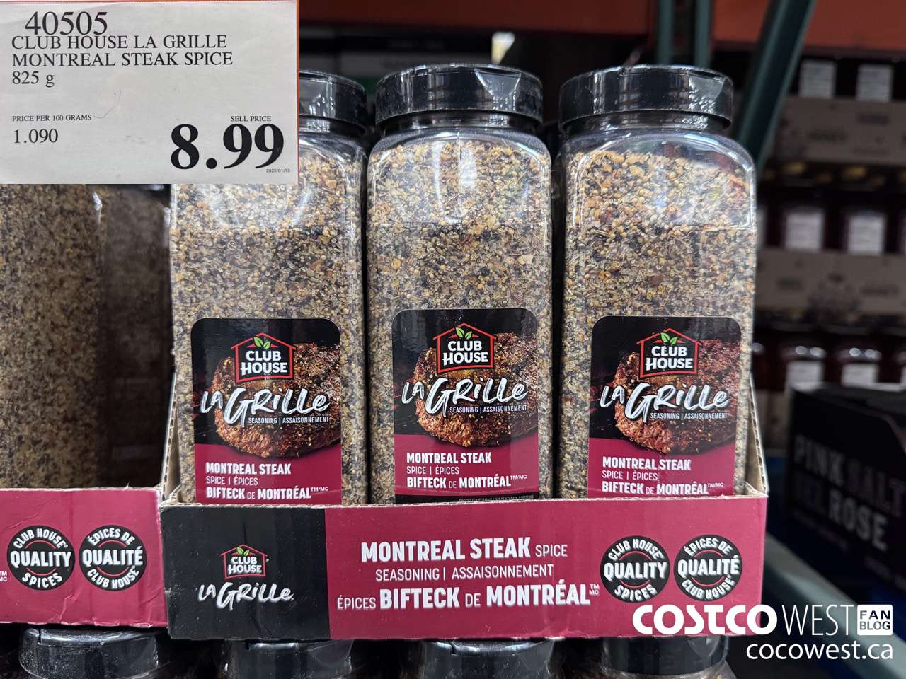 40505 CLUBHOUSE MONTREAL STEAK SPICE 825 g $8.99