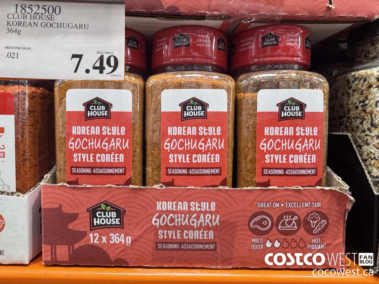 1852500 CLUB HOUSE KOREAN GOCHUGARU $7.49