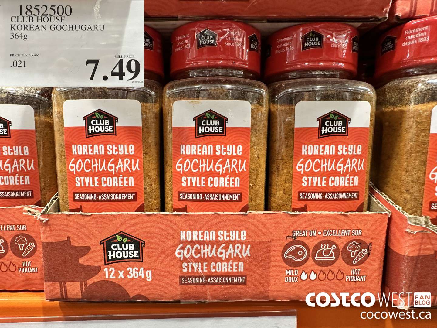 1852500 CLUB HOUSE KOREAN GOCHUGARU $7.49