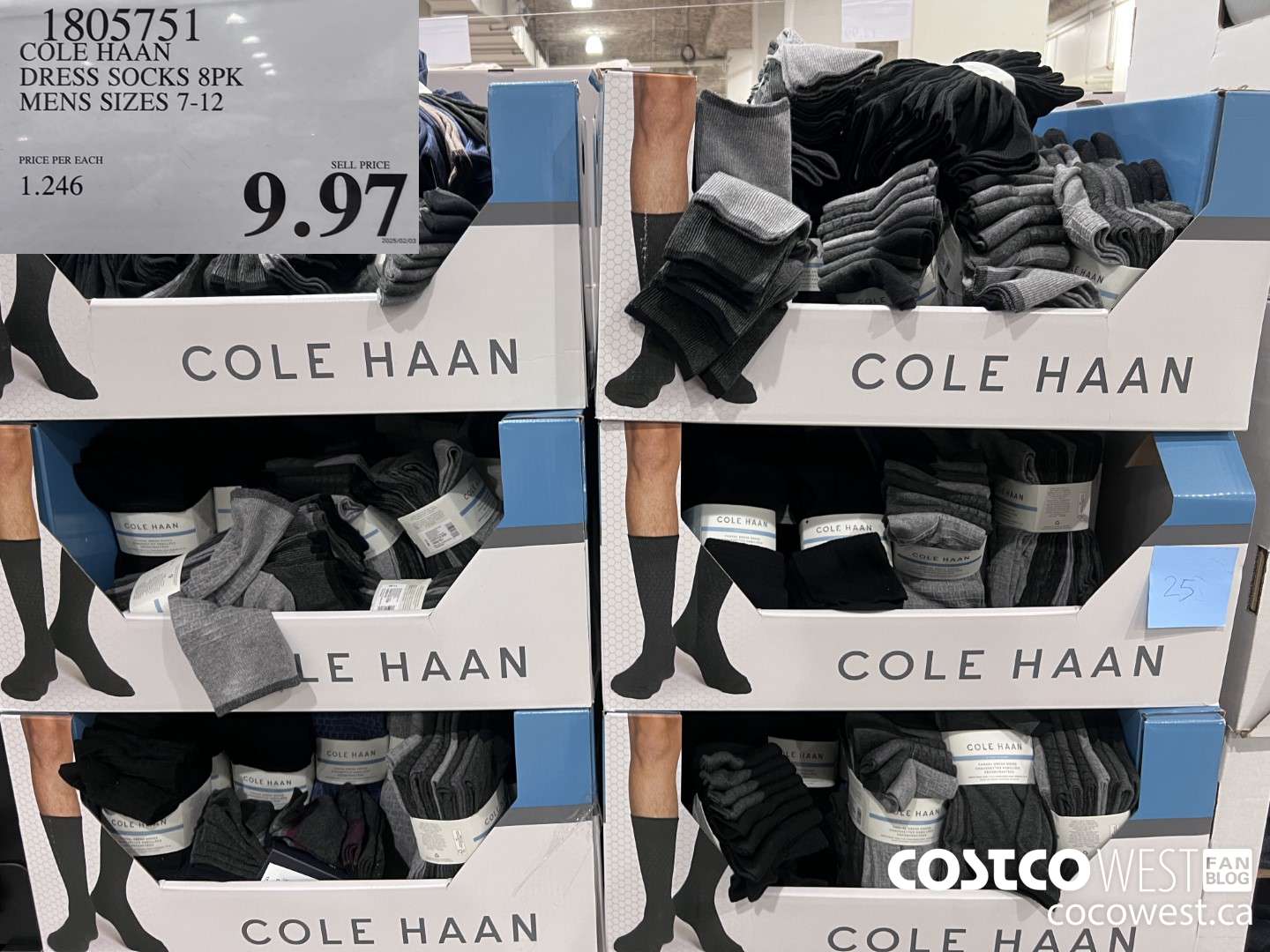 1805751 COLE HAAN DRESS SOCKS 8PK MENS SIZES 7-12 $9.97