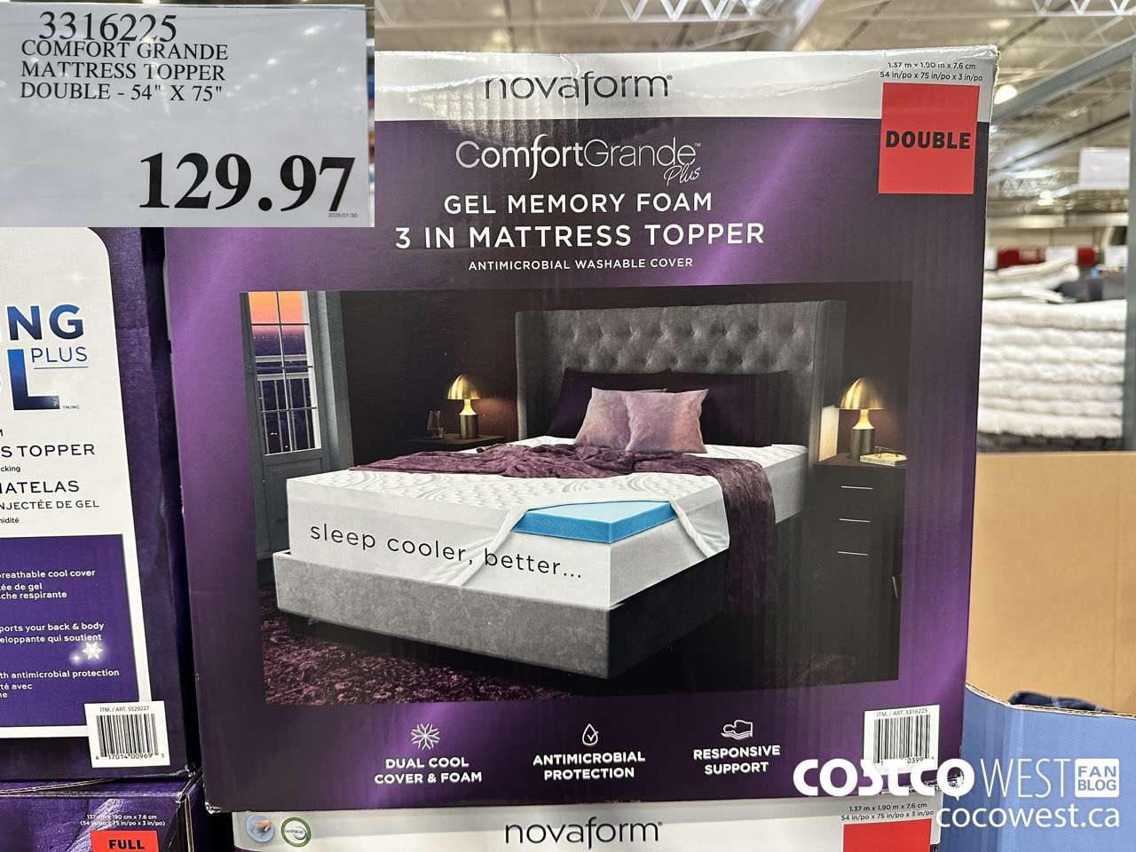 3316225 COMFORTE GRANDE MATTRESS TOPPER DOUBLE 54