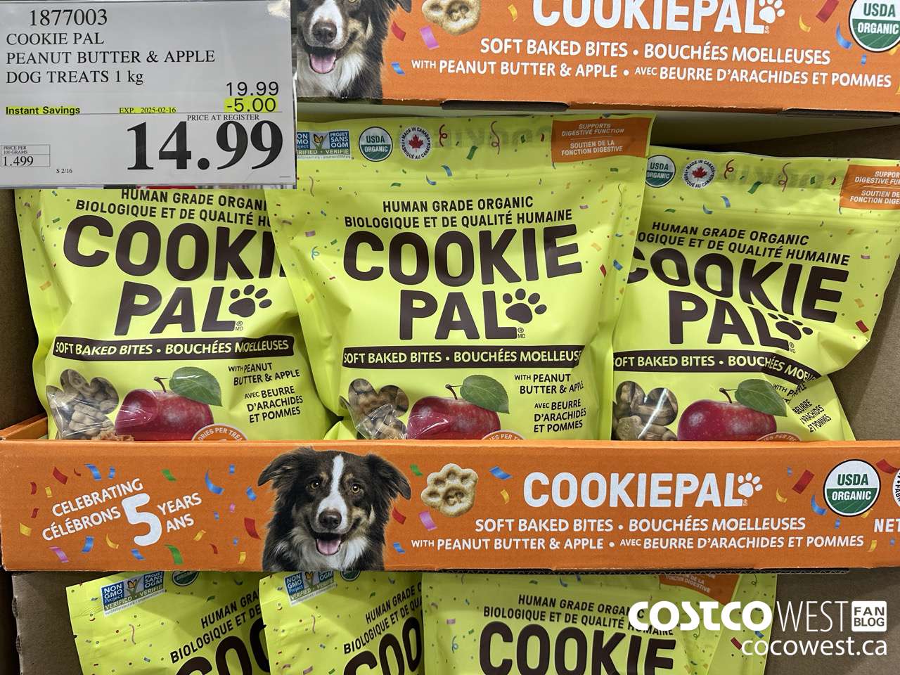 1877003 COOKIE PAL PEANUT BUTTER & APPLE DOG TREATS 1 KG ($5.00 INSTANT SAVINGS EXPIRES ON 2025-02-16) $14.99