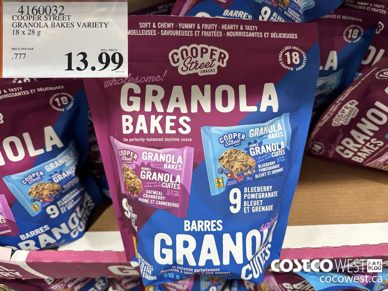 4160032 COOPER STREET GRANOLA BAKES VARIETY 18 X 28G $13.99