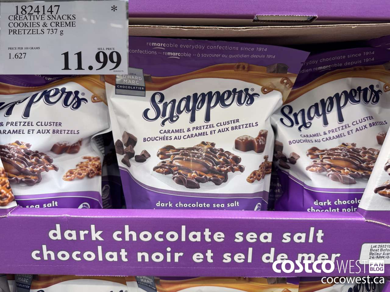 1824147 CREATIVE SNACKS COOKIES & CREME PRETZELS 737G $11.99