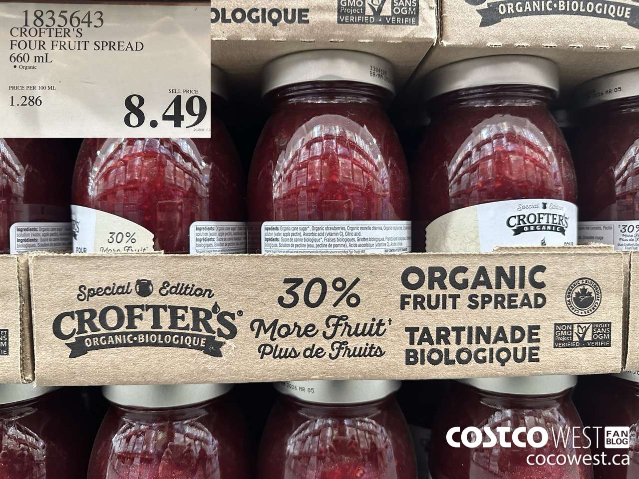 1835643 CROFTER'S FOUR FRUIT SPREAD 660ML $8.49