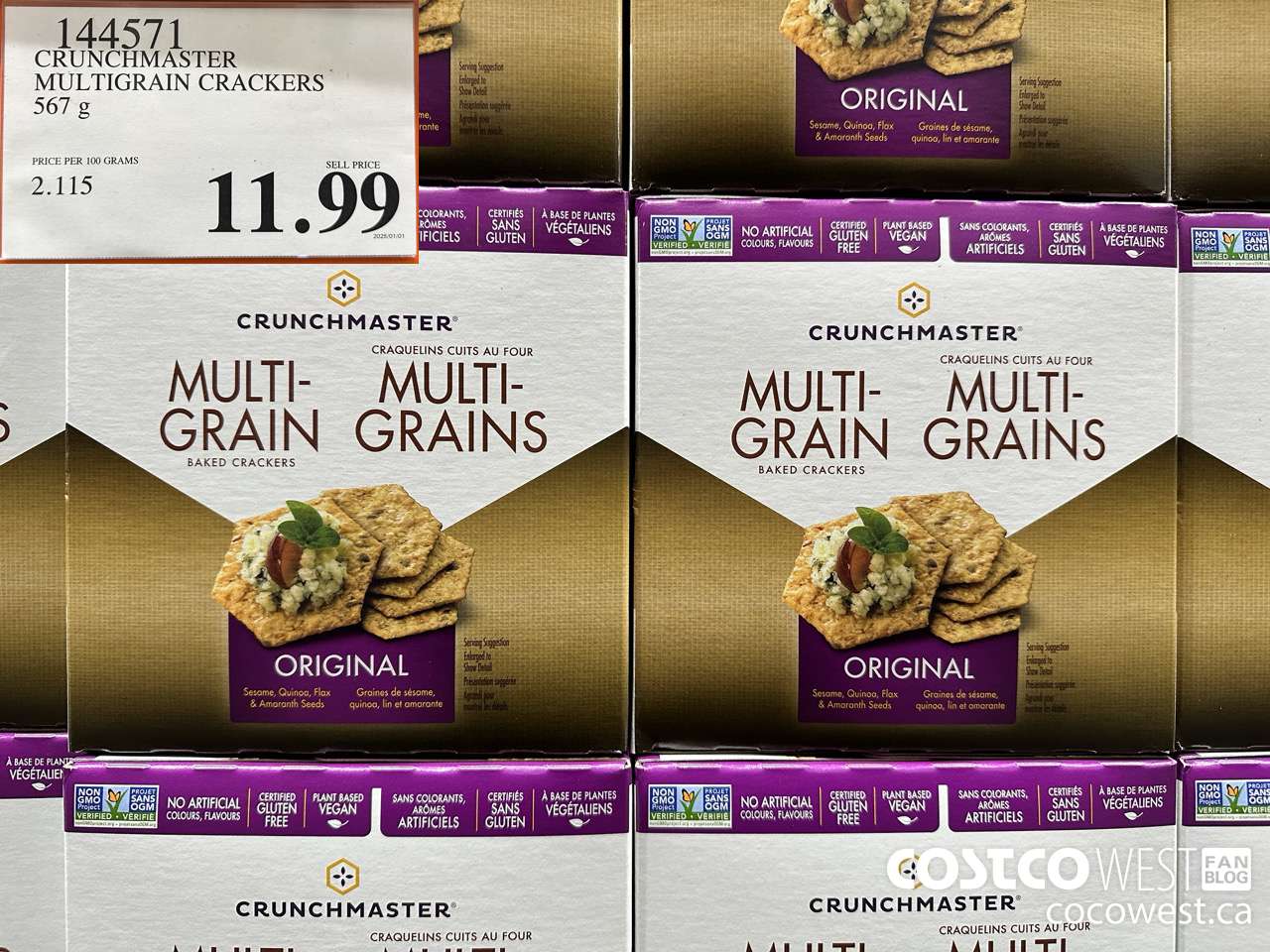 144571 CRUNCHMASTER MULTIGRAIN CRACKERS 567 G $11.99