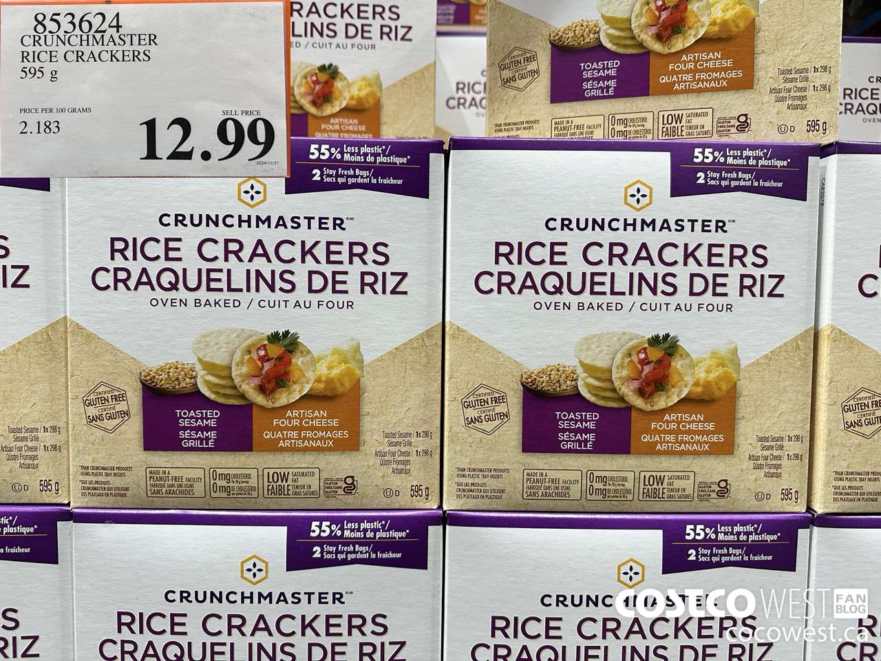 853624 CRUNCHMASTER RICE CRACKERS 595 g $12.99