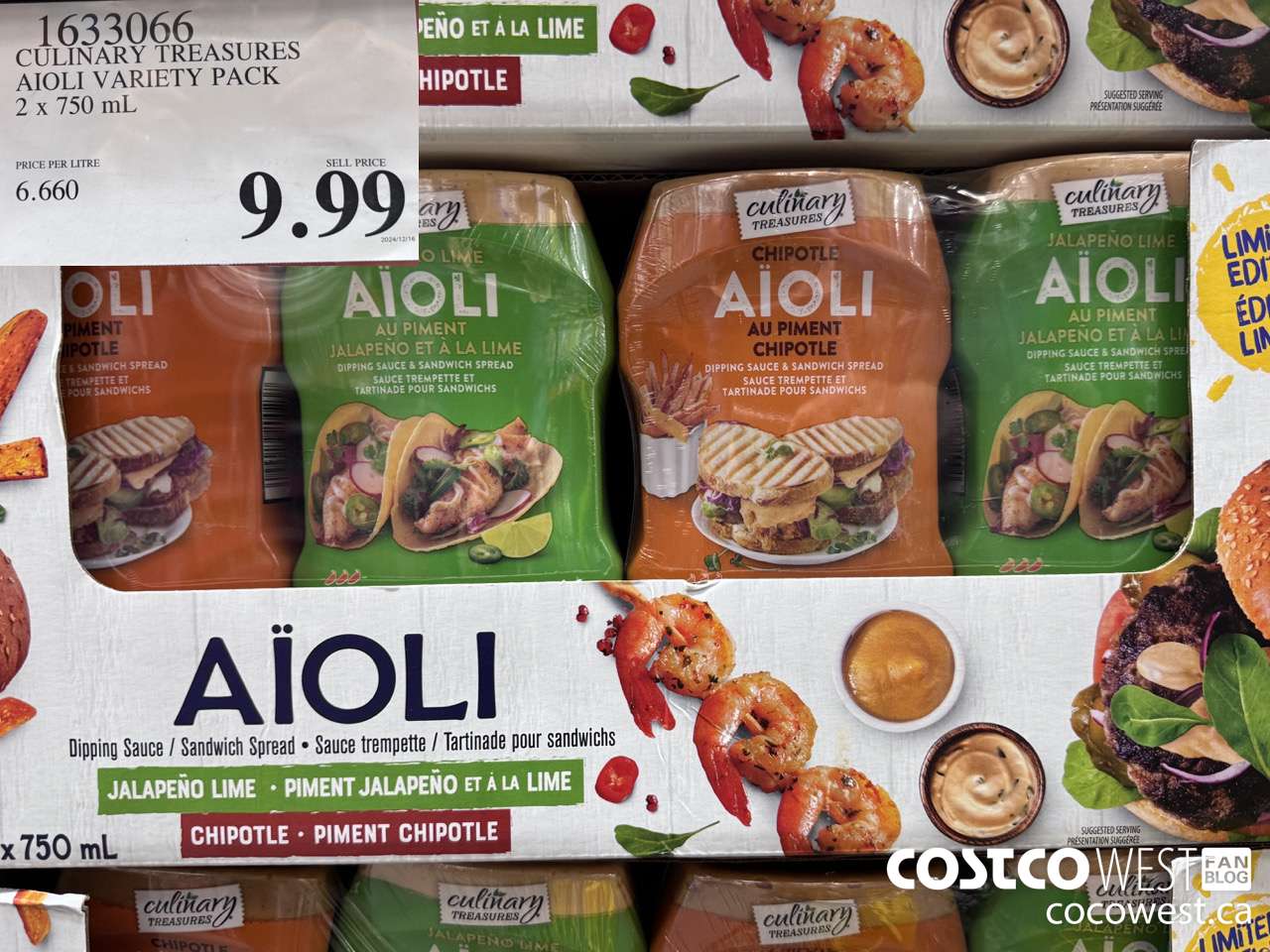 1633066 CULINARY TREASURES AIOLI SAUCE VARIETY PK 2 X 750ML $9.99