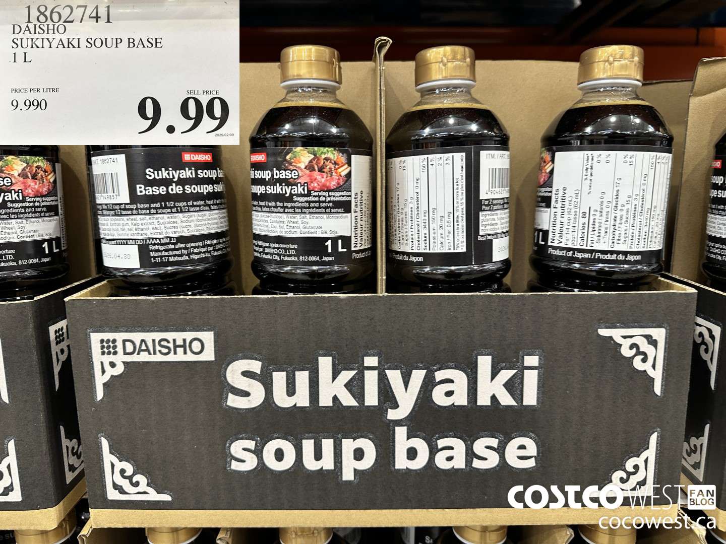1862741 DAISHO SUKIYAKI SOUP BASE 1L $9.99