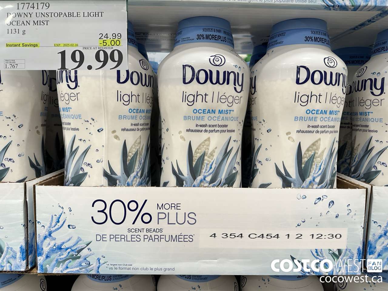1774179 DOWNY UNSTOPABLE LIGHT OCEAN MIST 1131G ($5.00 INSTANT SAVINGS EXPIRES ON 2025-02-16) $19.99