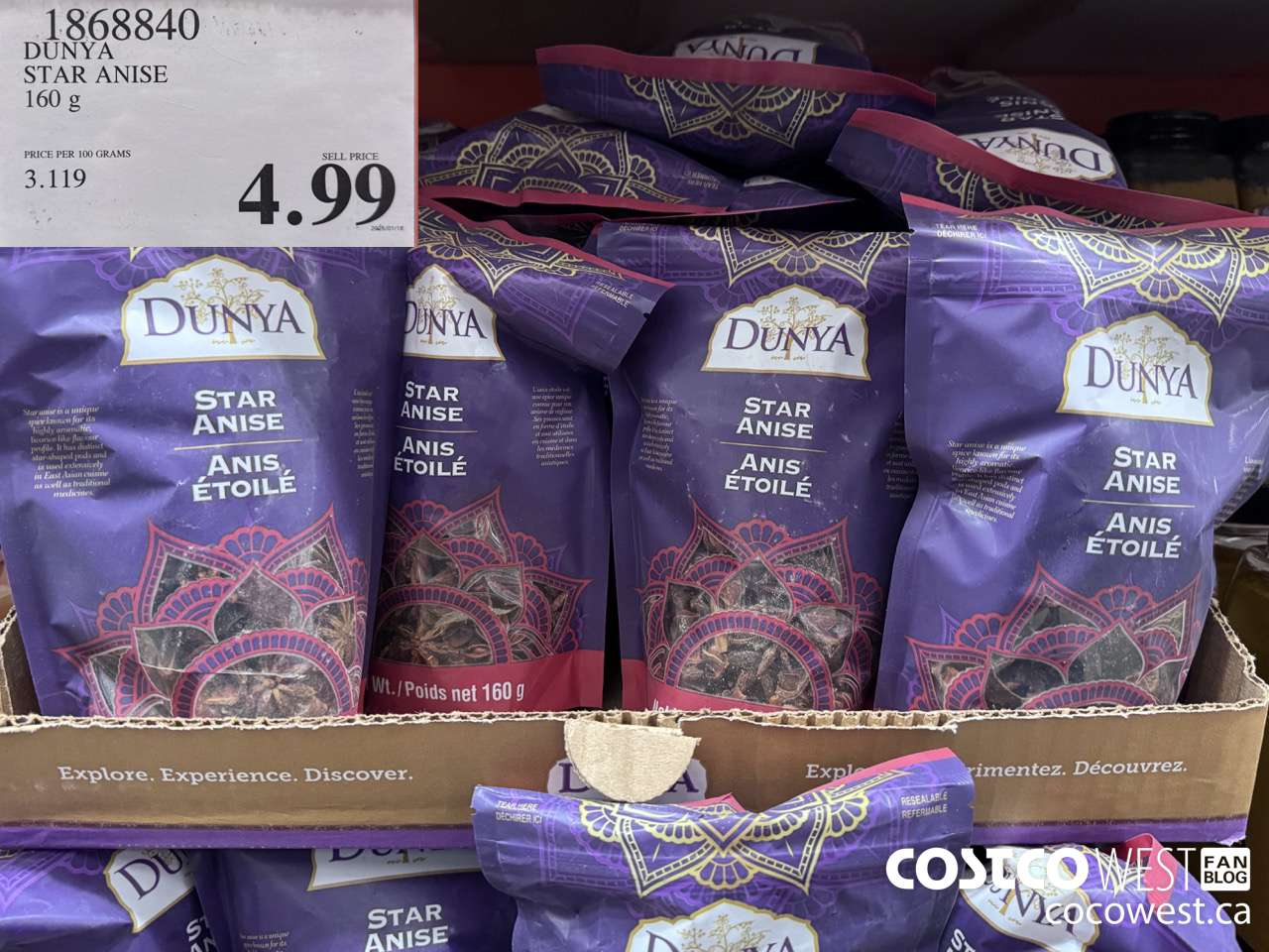1868840 DUNYA STAR ANISE 160G $4.99