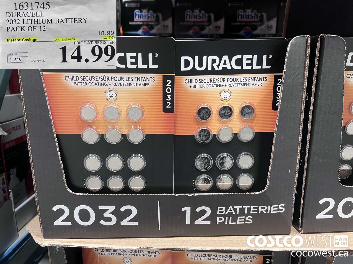 1631745 DURACELL 2032 LITHIUM BATTERY PACK OF 12 ($4.00 INSTANT SAVINGS EXPIRES ON 2025-02-09) $14.99
