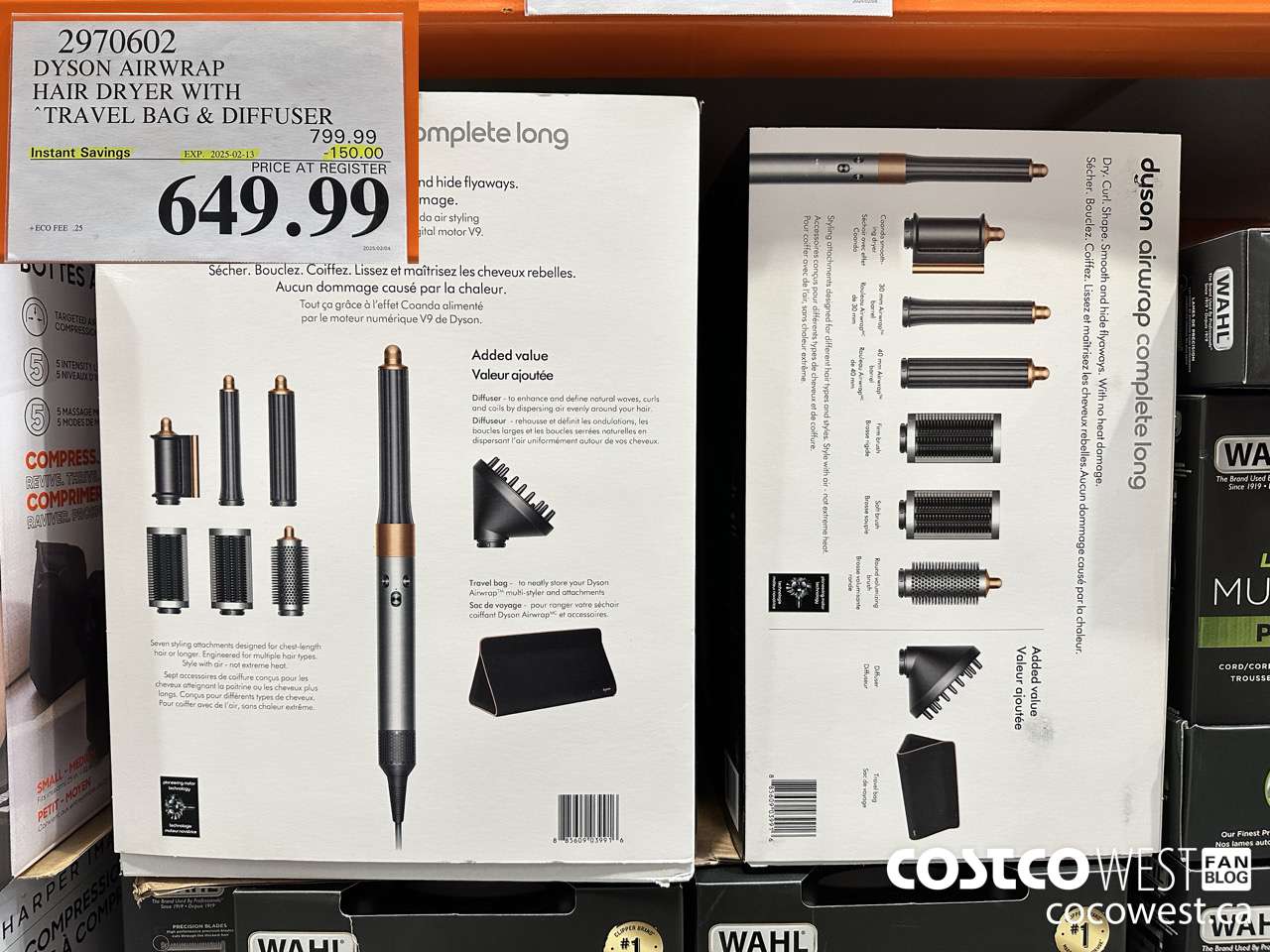 2970602 DYSON AIRWRAP HAIR DRYER WITH TRAVEL BAG & DIFFUSER ($150.00 INSTANT SAVINGS EXPIRES ON 2025-02-13) $649.99