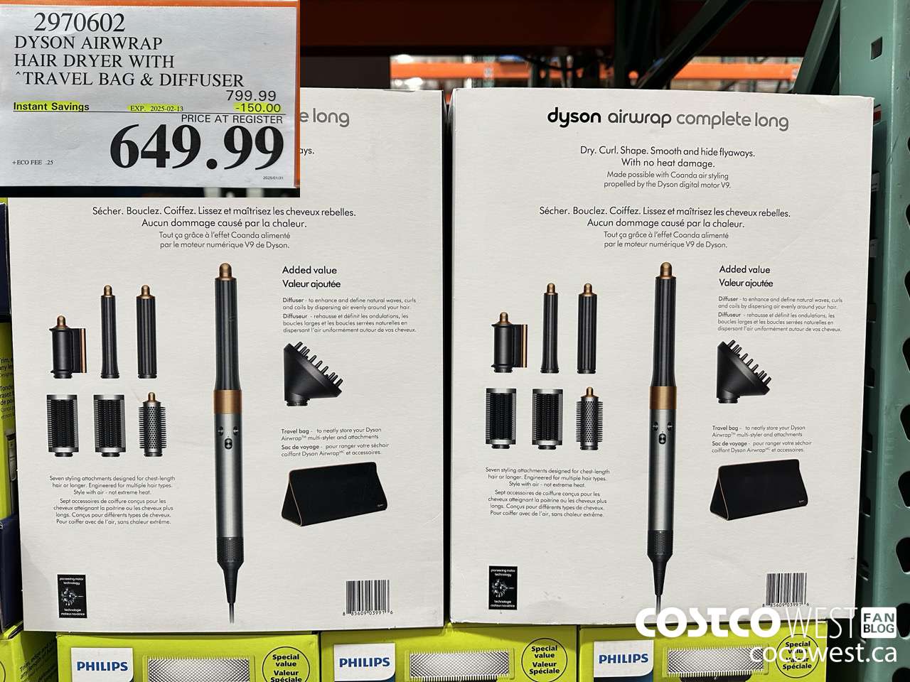 2970602 DYSON AIRWRAP HAIR DRYER WITH TRAVEL BAG & DIFFUSER ($150.00 INSTANT SAVINGS EXPIRES ON 2025-02-13) $649.99