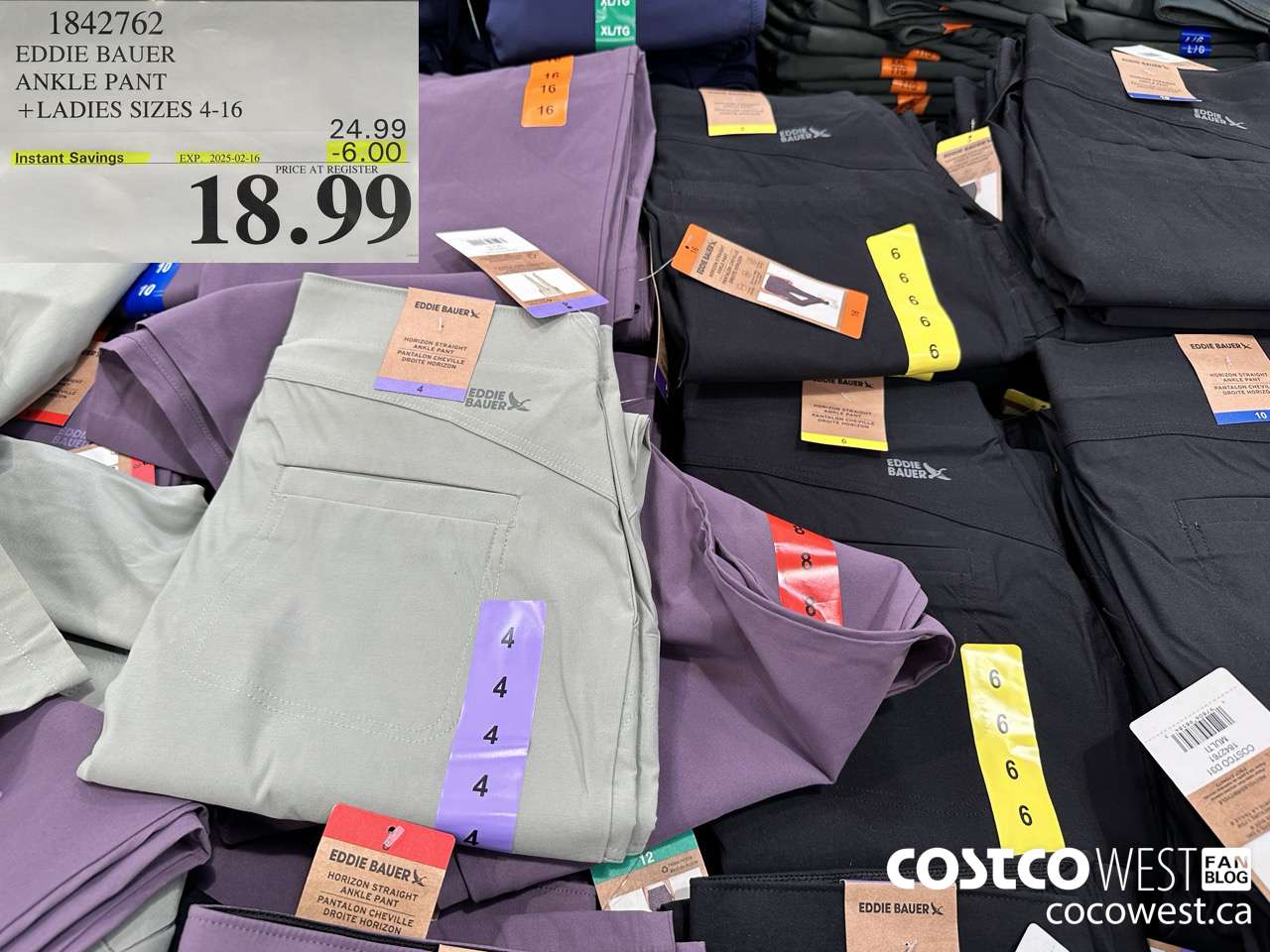 1842762 EDDIE BAUER ANKLE PANT LADIES SIZES 4-16 ($6.00 INSTANT SAVINGS EXPIRES ON 2025-02-16) $18.99