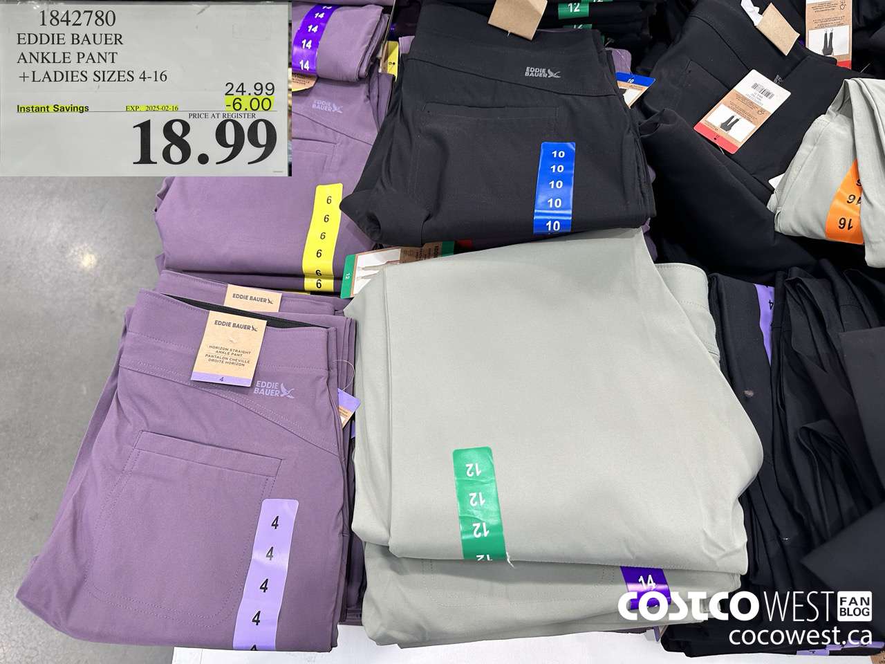 1842780 EDDIE BAUER ANKLE PANT LADIES SIZES 4-16 ($6.00 INSTANT SAVINGS EXPIRES ON 2025-02-16) $18.99