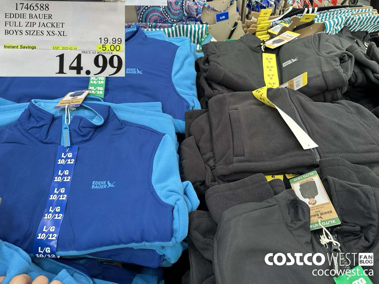 1746588 EDDIE BAUER FULL ZIP JACKET BOYS SIZES XS-M  ($5.00 INSTANT SAVINGS EXPIRES ON 2025-02-16) $14.99