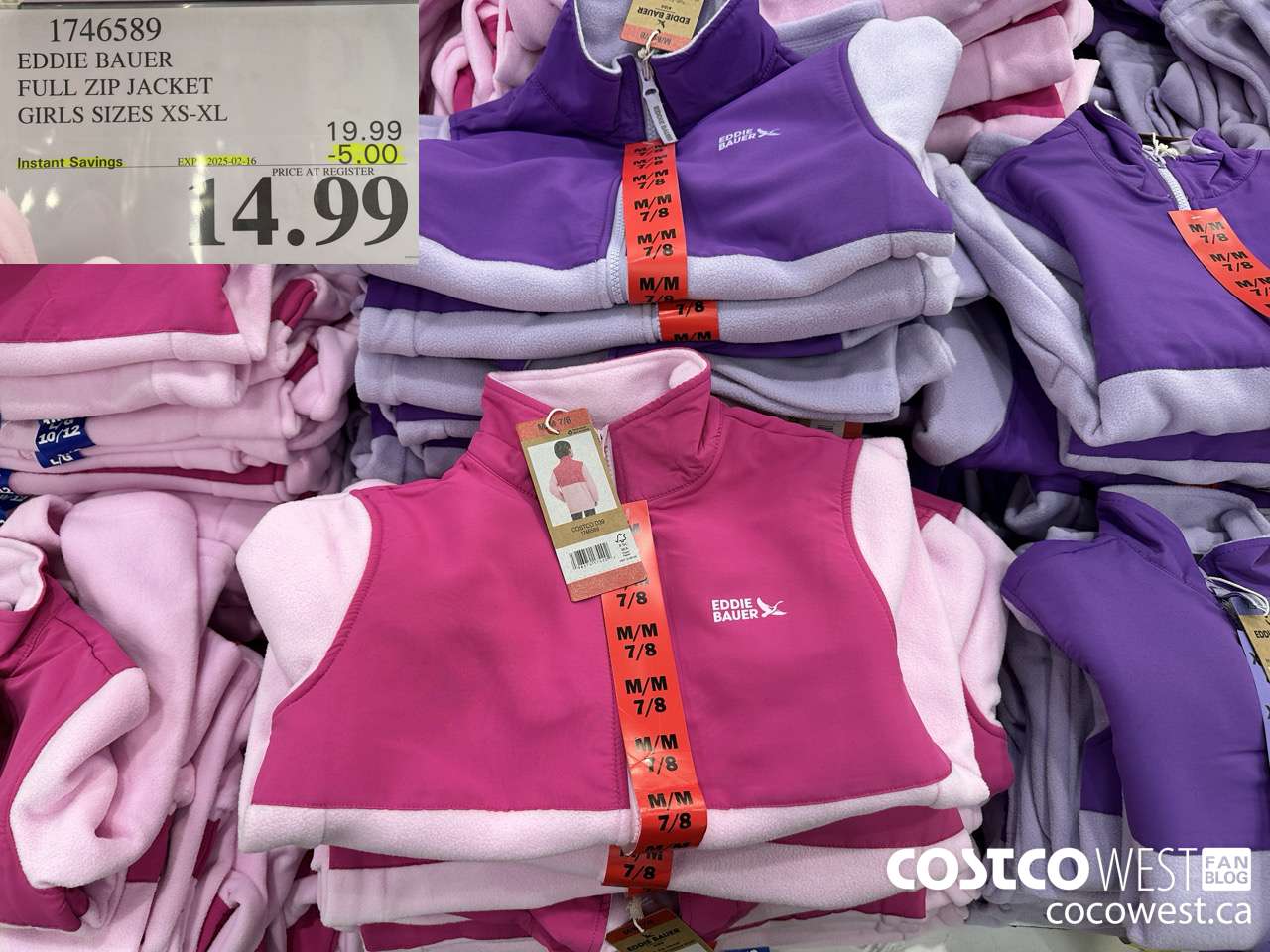 1746589 EDDIE BAUER FULL ZIP JACKET GIRLS SIZES XS-XL  ($5.00 INSTANT SAVINGS EXPIRES ON 2025-02-16) $14.99