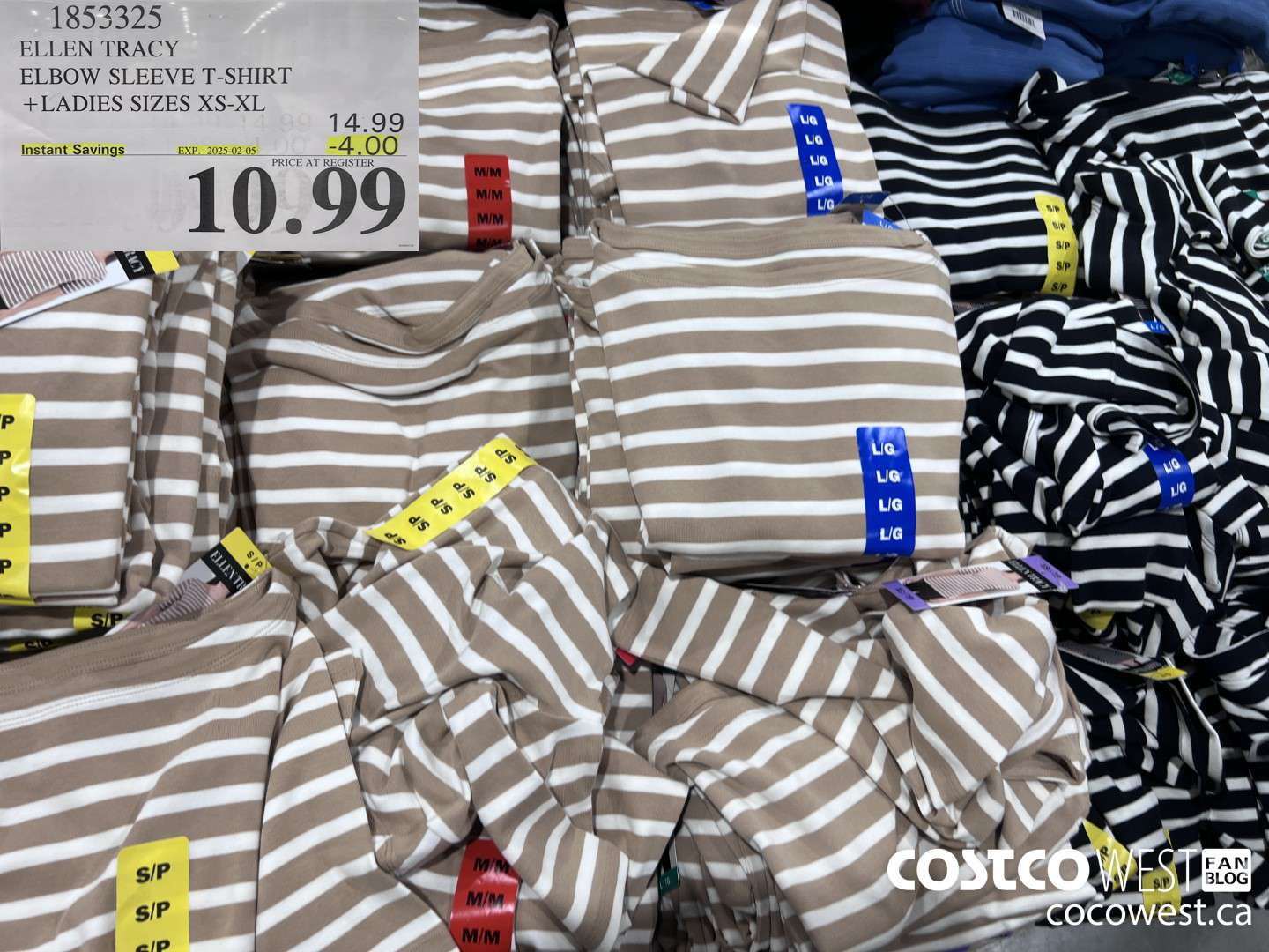 1853325 ELLEN TRACY ELBOW SLEEVE T-SHIRT LADIES SIZES XS-XL ($4.00 INSTANT SAVINGS EXPIRES ON 2025-02-05) $10.99