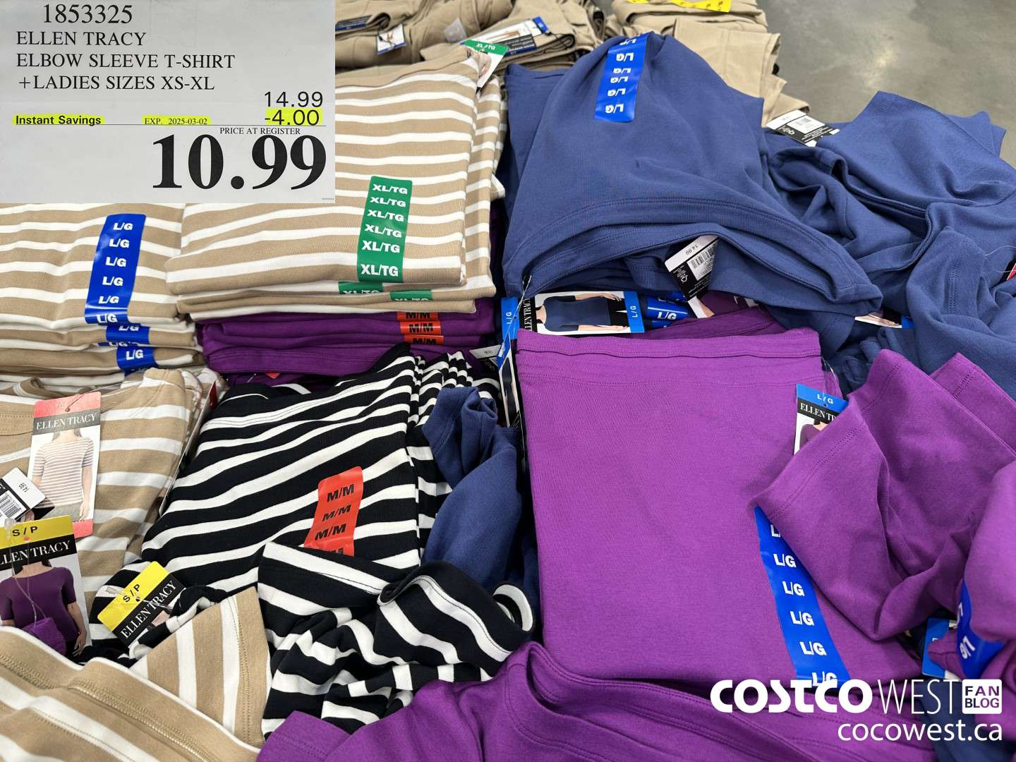 1853325 ELLEN TRACY ELBOW SLEEVE T-SHIRT LADIES SIZES XS-XL ($4.00 INSTANT SAVINGS EXPIRES ON 2025-03-02) $10.99