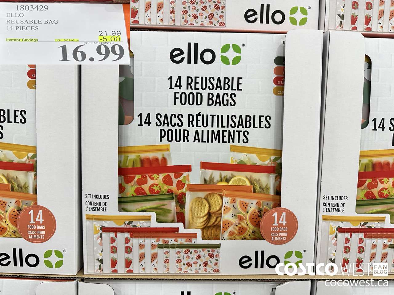 1803429 ELLO REUSABLE BAG 14 PIECES ($5.00 INSTANT SAVINGS EXPIRES ON 2025-02-16) $16.99