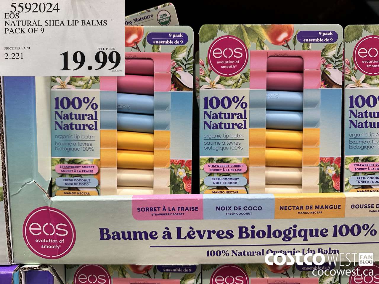 5592024 EOS NATURAL SHEA LIP BALMS PACK OF 9 $19.99